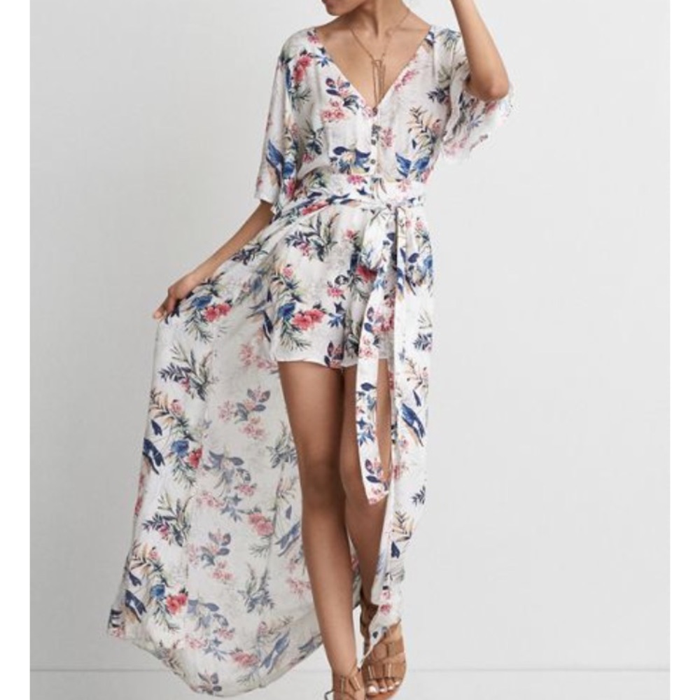 American Eagle Long Romper Floral Dress